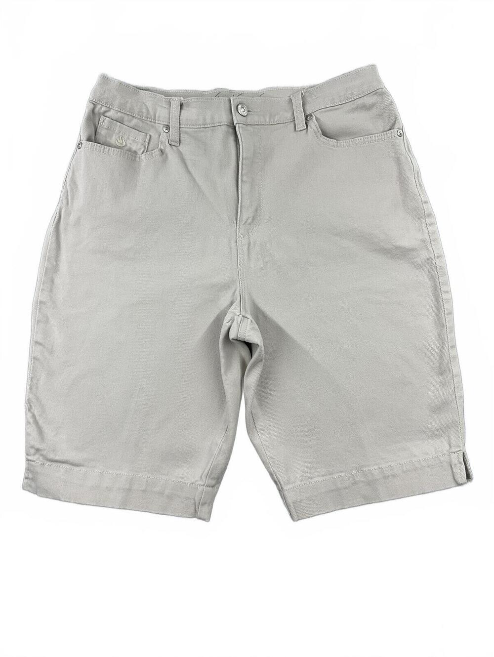 Gloria Vanderbilt Light Gray Casual Shorts with Embroidered Back Pockets